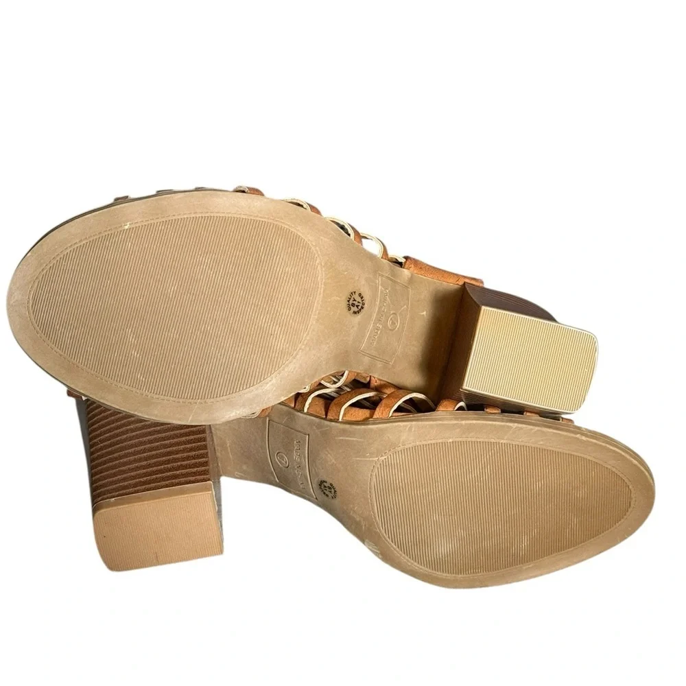 A.N.A. Brown Caged Heeled Sandals Size 7